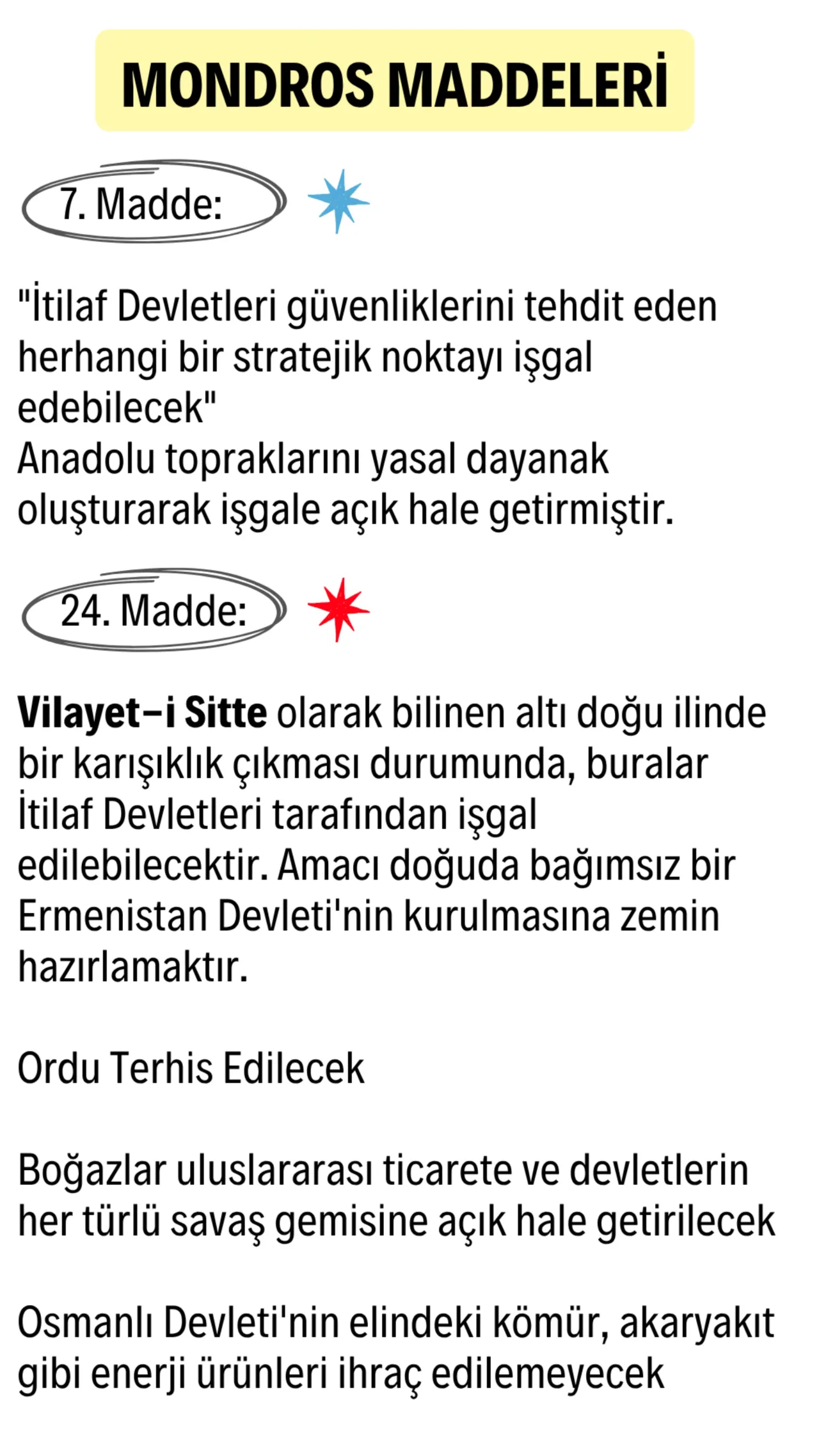 Mondros Maddeleri
